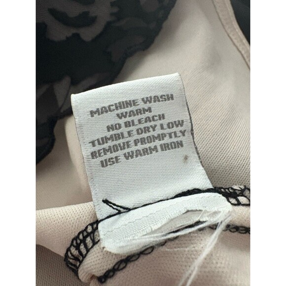 Dressbarn Babydoll Top L Black Lace Y2K Velvet Burnout Whimsigoth Bell Sleeve - Picture 15 of 15